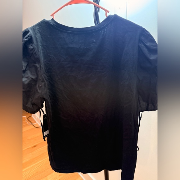 Karl Lagerfeld Black Top with White Bonjour Script - Picture 7 of 7